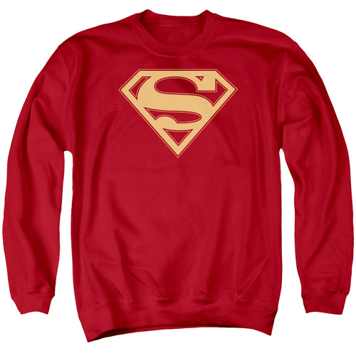 Superman Red & Gold Shield Red Crewneck Sweatshirt