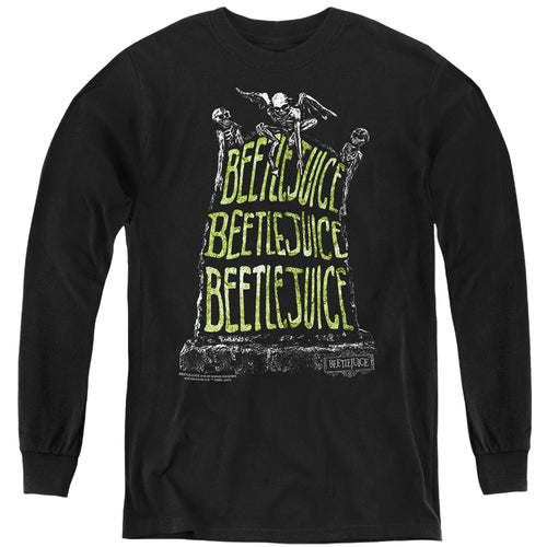 Beetlejuice Headstone Name Youth Long Sleeve T-Shirt