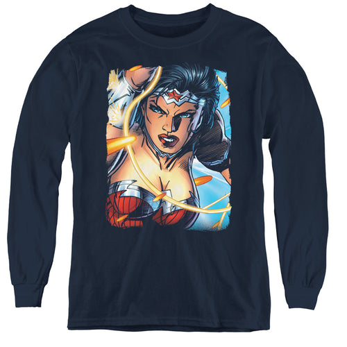 Justice League Scowl Youth Long Sleeve T-Shirt