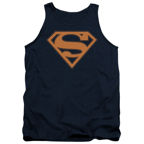 Superman Navy & Orange Shield Navy Tank Top