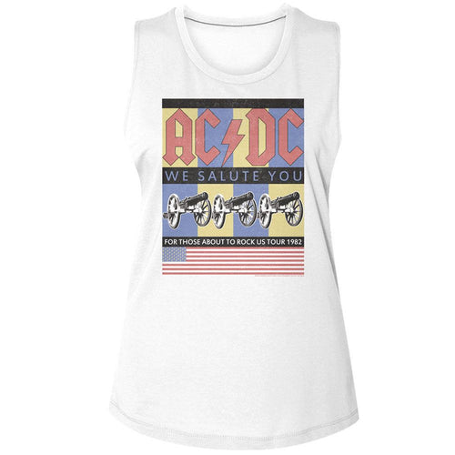 AC/DC Ladies Muscle Tank - Flag We Salute You