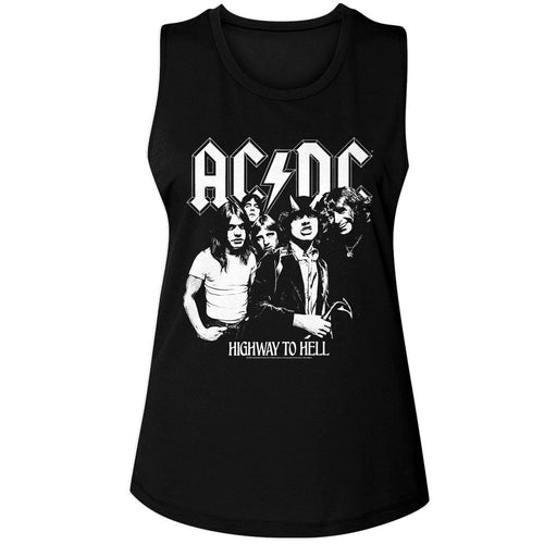 AC/DC Ladies Muscle Tank - BW Highway Photo