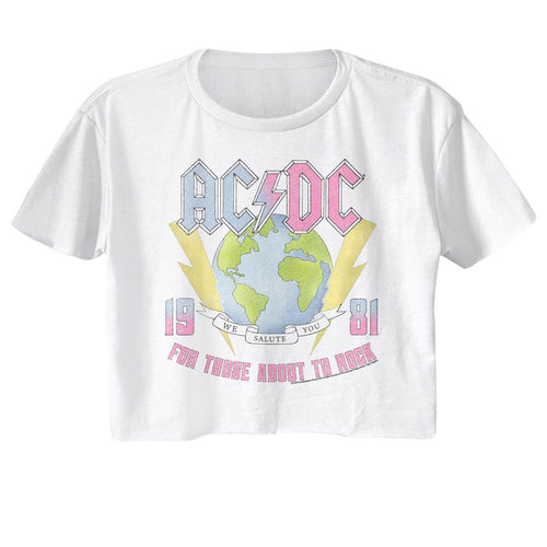 AC/DC Ladies Crop Top - Earth For Those About to Rock