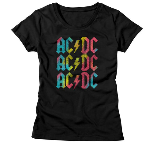 AC/DC Ladies T-Shirt - Rainbow Repeat