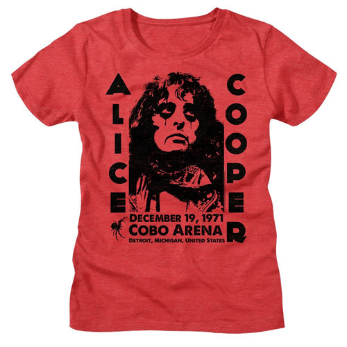 Alice Cooper Ladies T-Shirt - Cobo Arena 1971