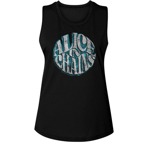 Alice in Chains Ladies Muscle Tank - Circle Text