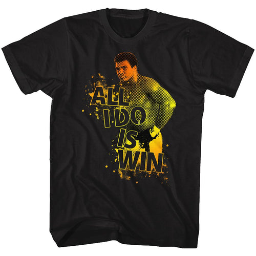 Black Muhammad Ali t-shirt featuring Muhammad Ali Boom Boom Pow punching design