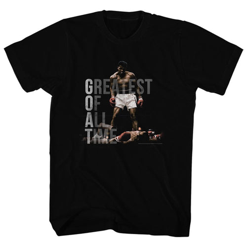 Black Muhammad Ali t-shirt featuring Muhammad Ali Greatest Of All Time GOAT design