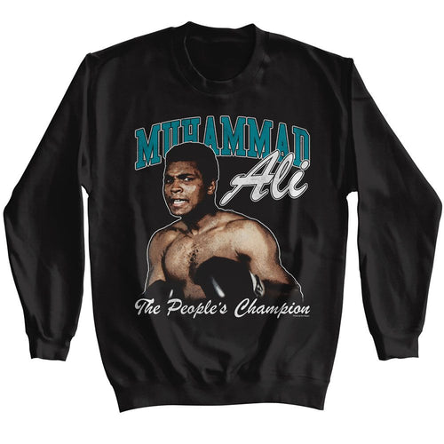 Black Muhammad Ali sweatshirt featuring Muhammad Ali The Peoples Champion design