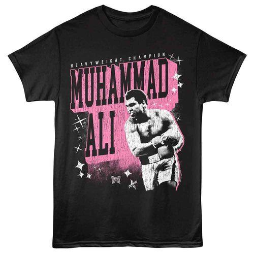 Black Muhammad Ali t-shirt featuring Muhammad Ali Heavyweight title design