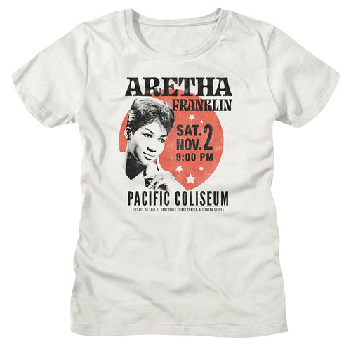 Aretha Franklin Ladies T-Shirt - Circle Poster