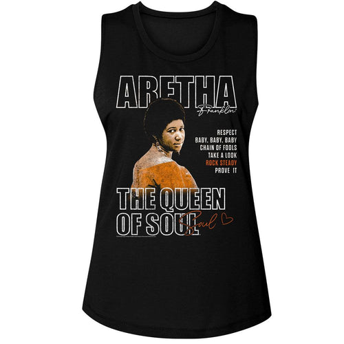 Aretha Franklin Ladies Muscle Tank - Queen of Soul