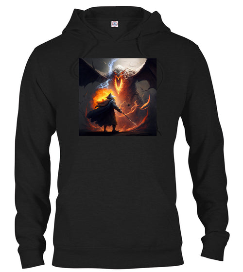 Black Against the Fire Fantasy Hoodie