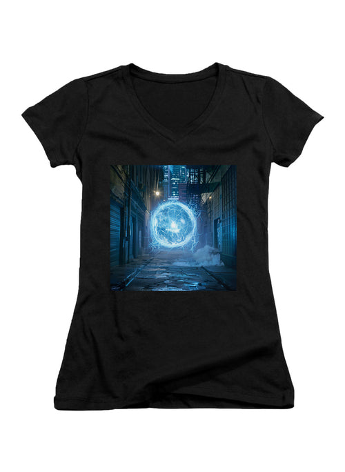 Black Arrival Juniors V-Neck T-Shirt