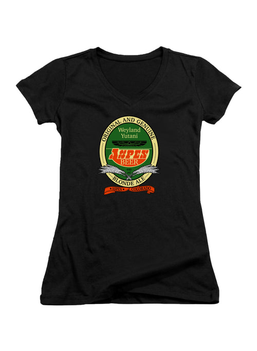 Black Aspen Beer Juniors V-Neck T-Shirt