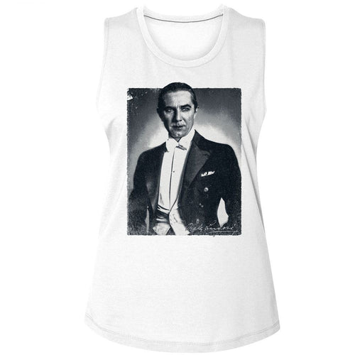 Bela Lugosi Ladies Muscle Tank - BW Portrait