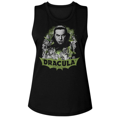 Bela Lugosi Ladies Muscle Tank - BW Comic Art