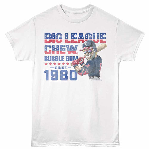 White Big League Chew t-shirt featuring Big League Chew Spangled Since 1980 patriotic design