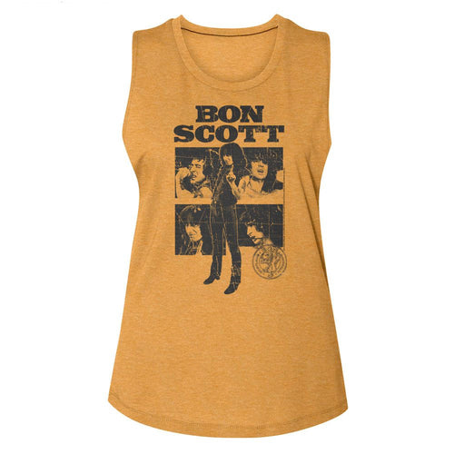 Bon Scott Ladies Muscle Tank - Collage