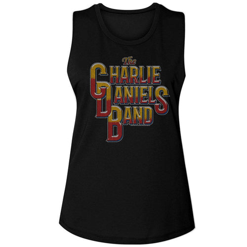 Charlie Daniels Band Ladies Muscle Tank - Vintage Logo