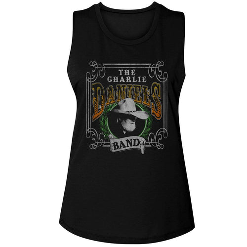 Charlie Daniels Band Ladies Muscle Tank - Yucca Leaves
