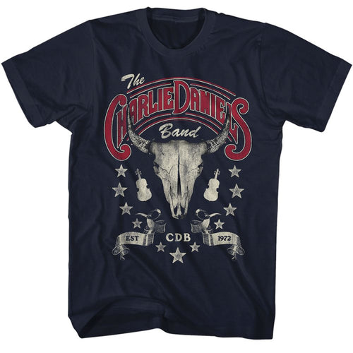 Navy Charlie Daniels Band t-shirt featuring Charlie Daniels Band Established 1972 design