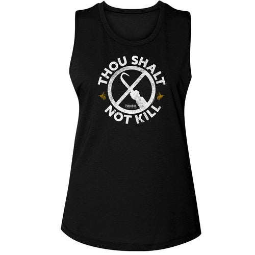 Candyman Ladies Muscle Tank - Thou Shalt Not Kill