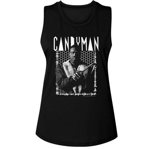 Candyman Ladies Muscle Tank - Bee Border