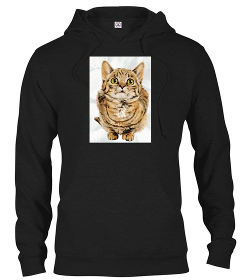 Black Cat Look Up Hoodie