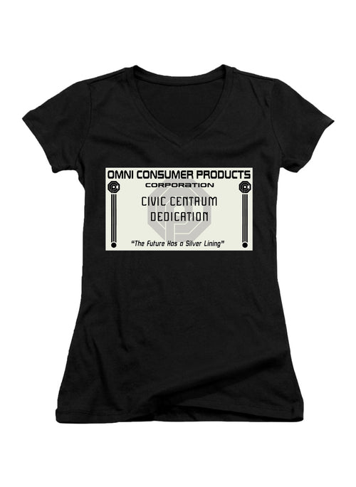 Black Civic Centrum Dedication Juniors V-Neck T-Shirt
