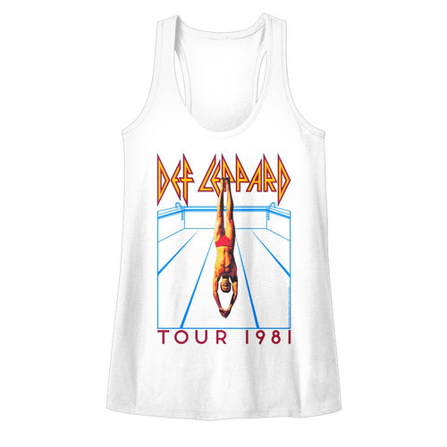 Def Leppard Ladies Racerback - He's Swimming