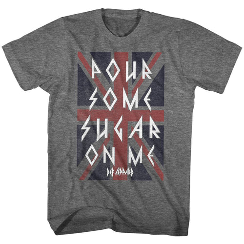Graphite heather Def Leppard t-shirt featuring Def Leppard Pour Some Sugar On Me design