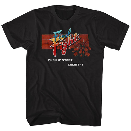 Black Final Fight t-shirt featuring Final Fight Arcade cabinet design