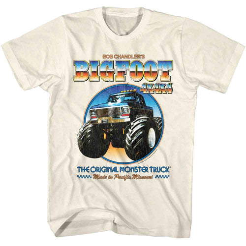 Natural Bigfoot t-shirt featuring Bigfoot 1982 monster truck design