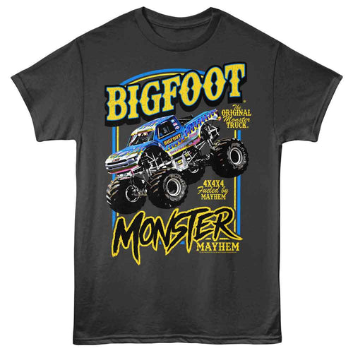 Smoke gray Bigfoot t-shirt featuring Bigfoot Mayhem Monster design