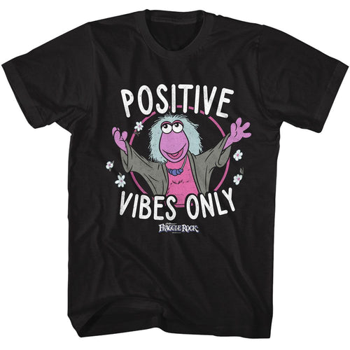 Black Fraggle Rock t-shirt featuring Fraggle Rock Positive Vibes Only design