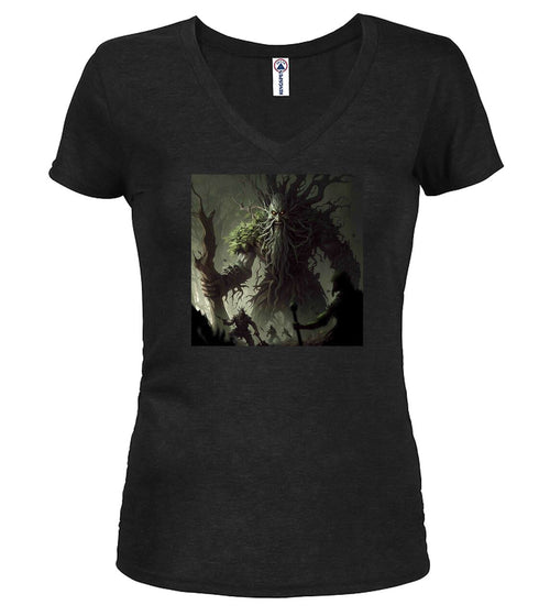 Black Forest Lord in Battle Fantasy Juniors V-Neck T-Shirt
