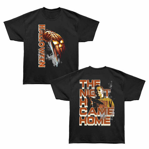 Halloween Oversized T-Shirt - Pumpkin Knife Smoking F&B