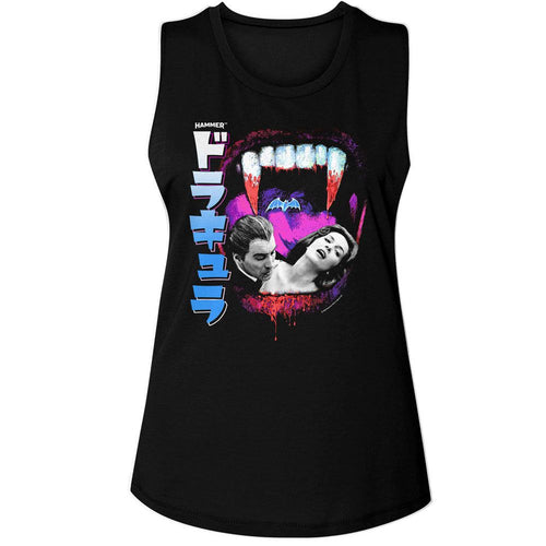 Hammer Horror Ladies Muscle Tank - Fangs and Photo JPN