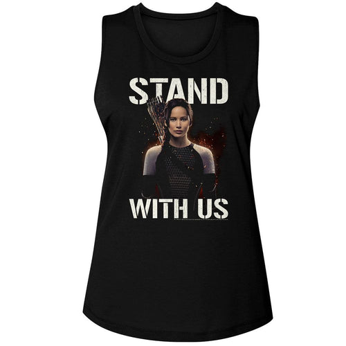 The Hunger Games Ladies Muscle Tank - Stand With Us Katniss
