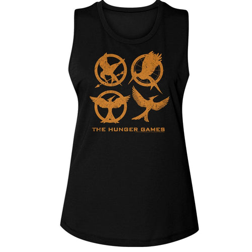 The Hunger Games Ladies Muscle Tank - Emblems