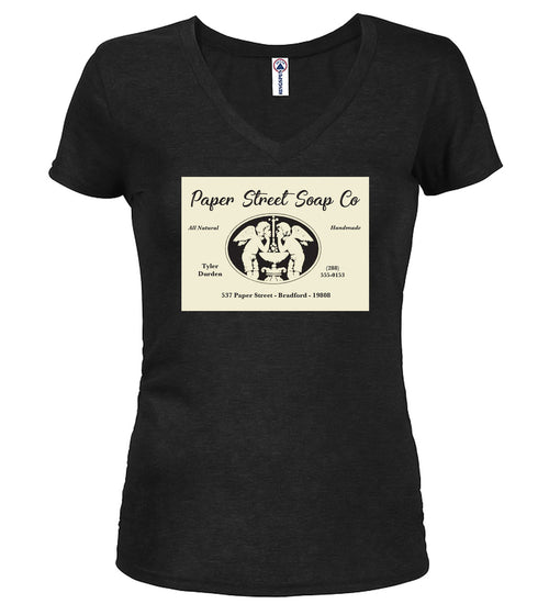 Black Business Card Juniors V-Neck T-Shirt