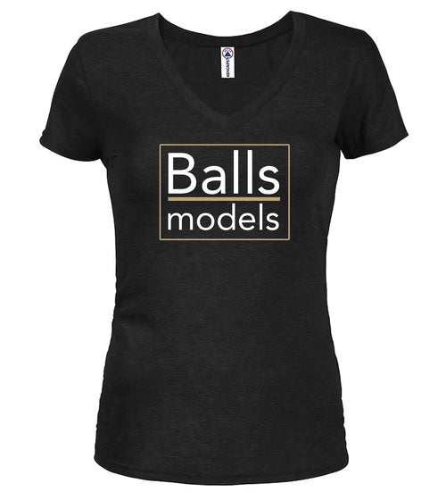 Black The Agency Juniors V-Neck T-Shirt