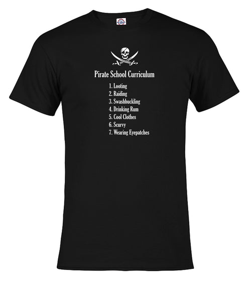 Black Pirate School Curriculum T-Shirt