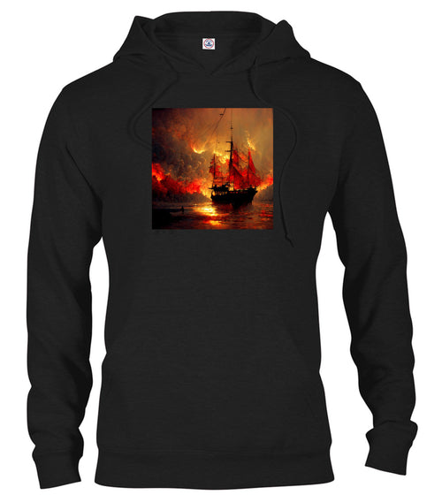Black Burning pirate Hoodie