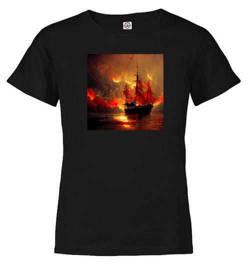 Black Burning pirate Youth/Toddler T-Shirt