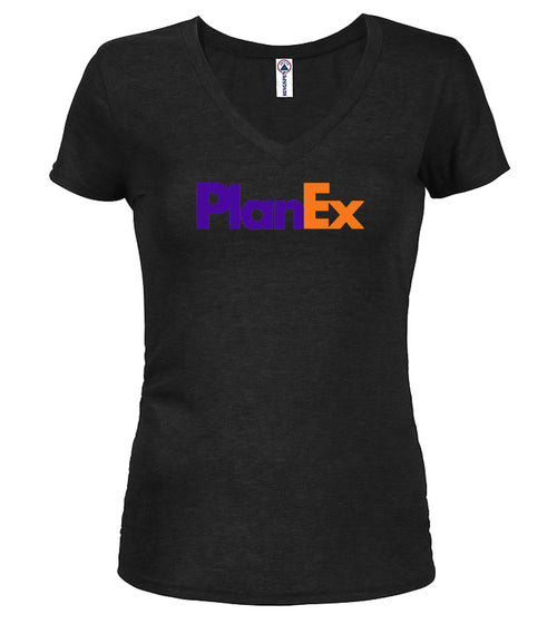 Black Rebranded Juniors V-Neck T-Shirt
