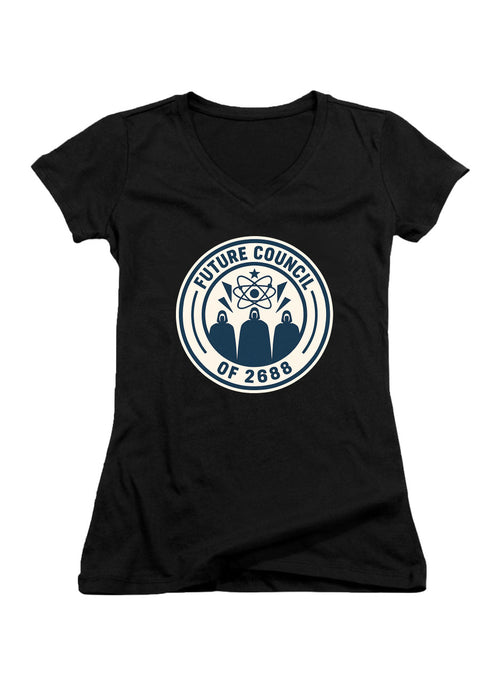 Black Future Council Juniors V-Neck T-Shirt