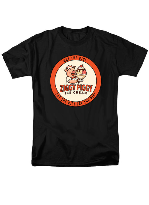 Black Ziggy Piggy Eat the Pig T-Shirt