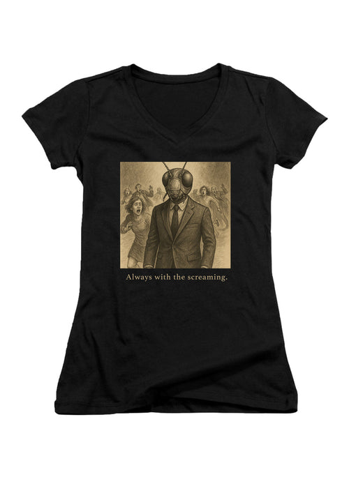 Black Always with the screaming Juniors V-Neck T-Shirt